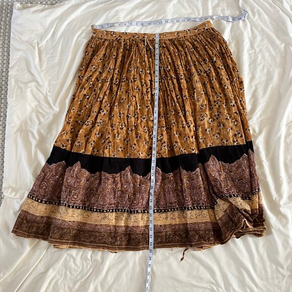 Vtg Revue Orange Boho Witchy Fairy Paisley Maxi Skirt Wmns L Hippy Cottagecore - Picture 10 of 10